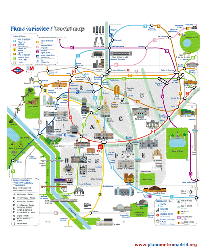 Tourist Map Of Madrid 50 Important Places For Tourists 2798